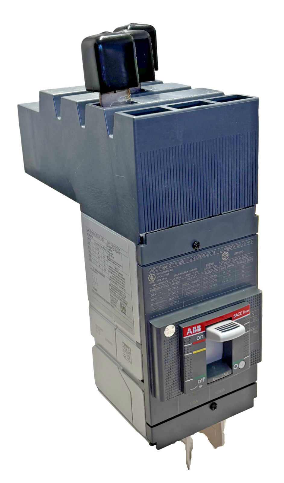 ABB XT1NU3125AYD000XXX 125A 3-Pole Thermal Magnetic Circuit Breaker Tmax XT1N