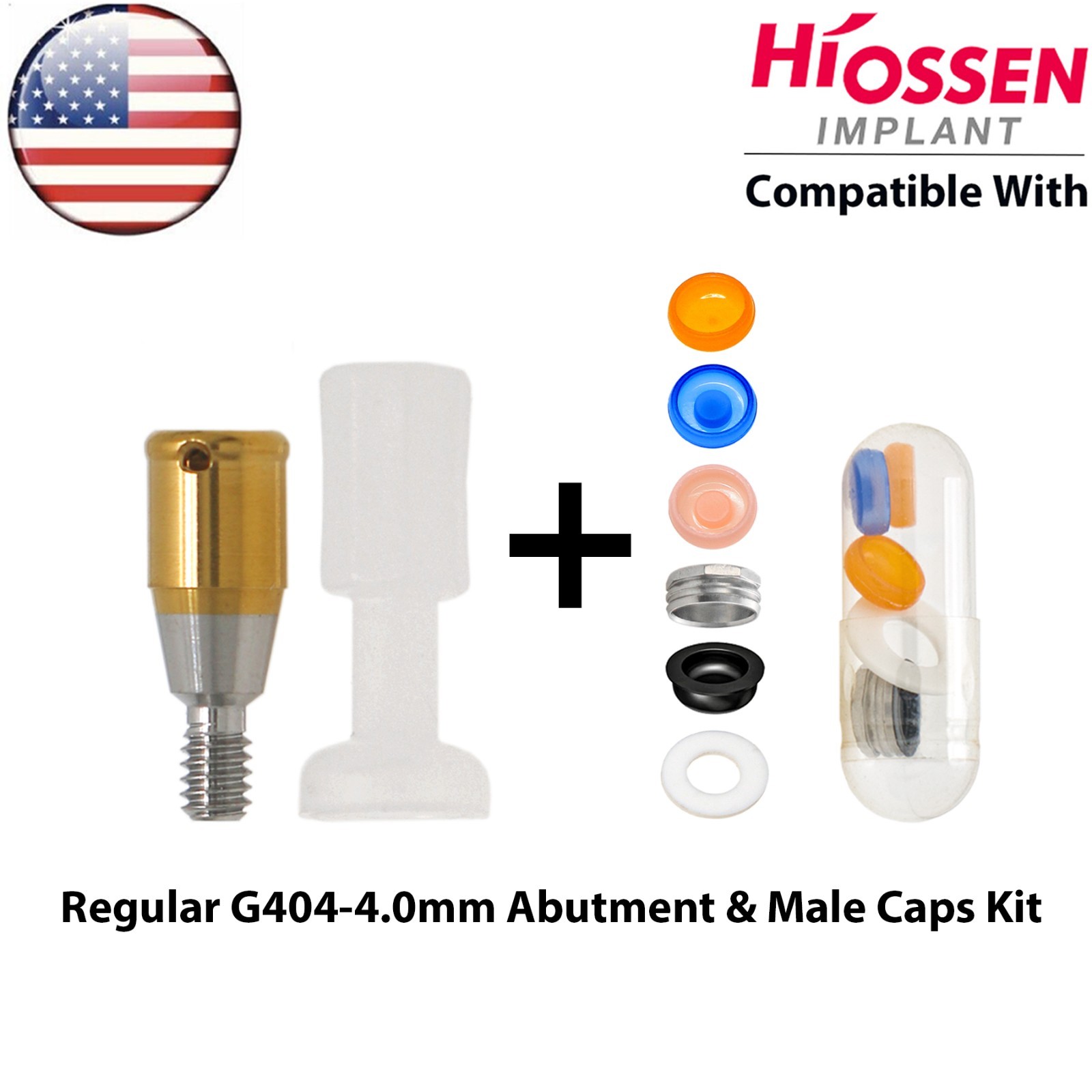 US Dental Locator Abutment Mini Regular 3/4/5mm Male Caps Kit For Hiossen Osstem