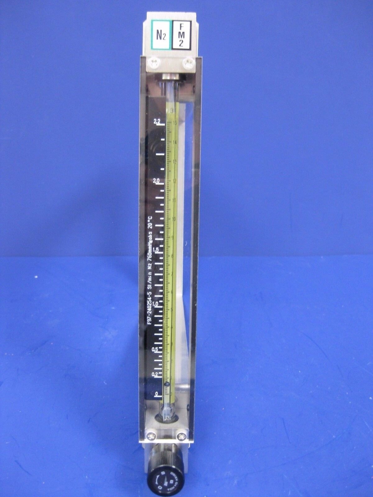 Tokyo Keiso F97-240254-5 Purge Meter, 0-2.2 Sl/Min N2 with Valve