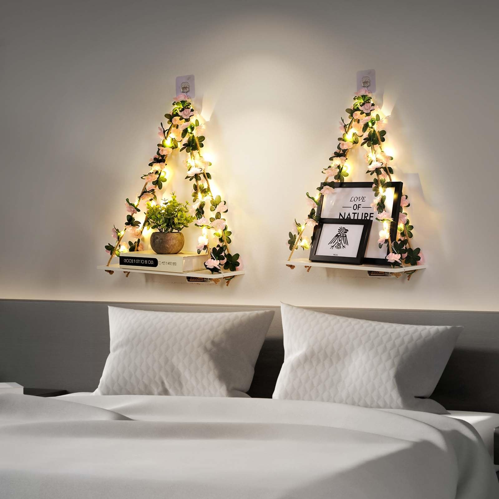 EXIN DECHEN Floating Shelves for Wall No Drilling,Wall Shelves,Hanging Shelf,Lea