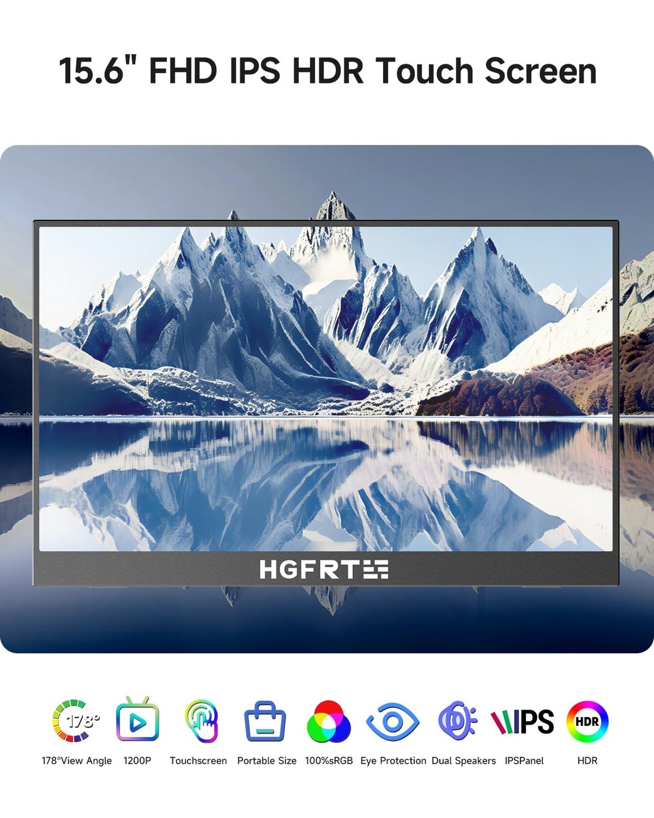 Portable Monitor Touchscreen 15.6″, 1920×1080 60Hz FHD IPS HDR 10-Point Touch…