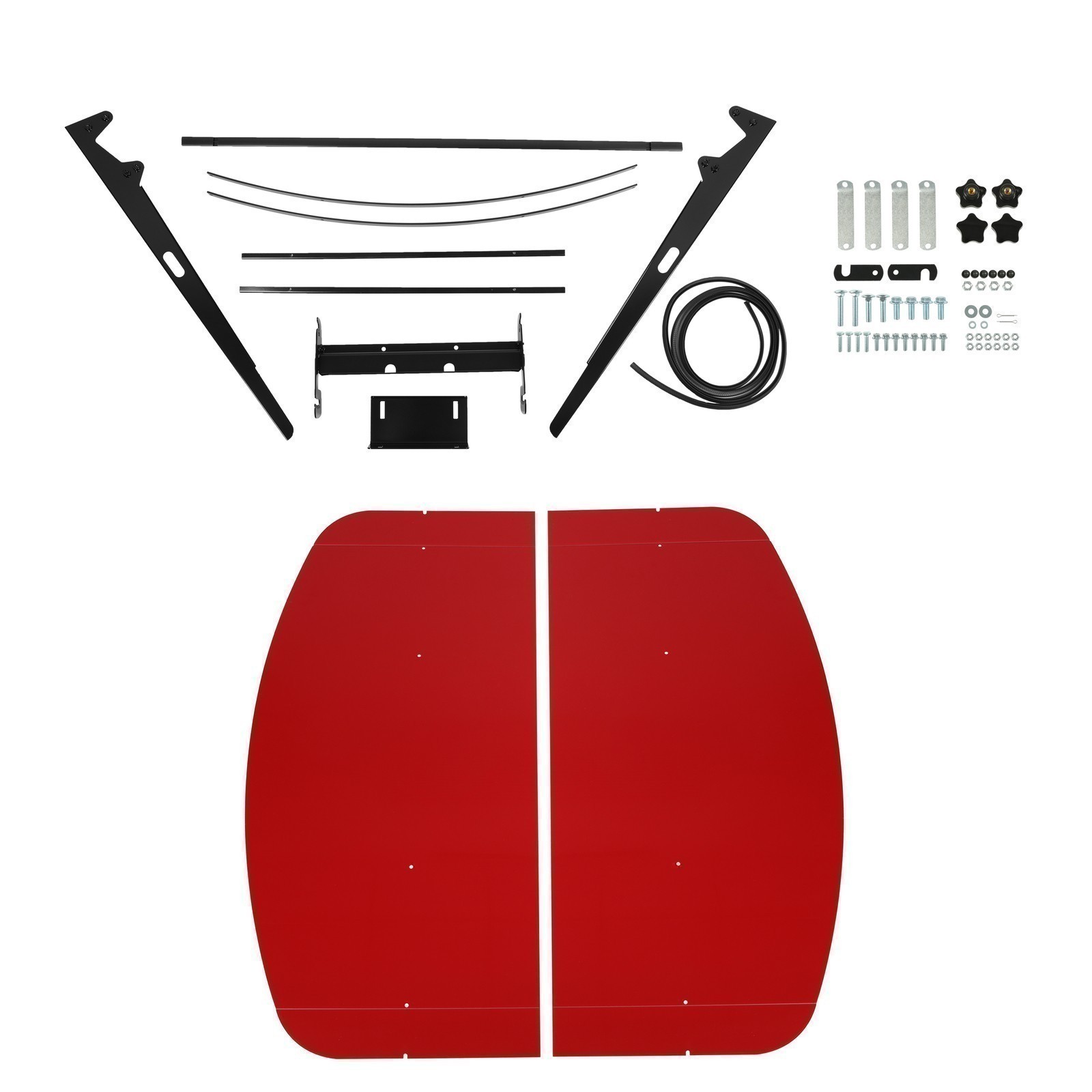 Sun Shield Tuff Top Tractor Canopy For 2″ x 2″ or 2″ x 3″ ROPS 48″ X 52″ Red NEW