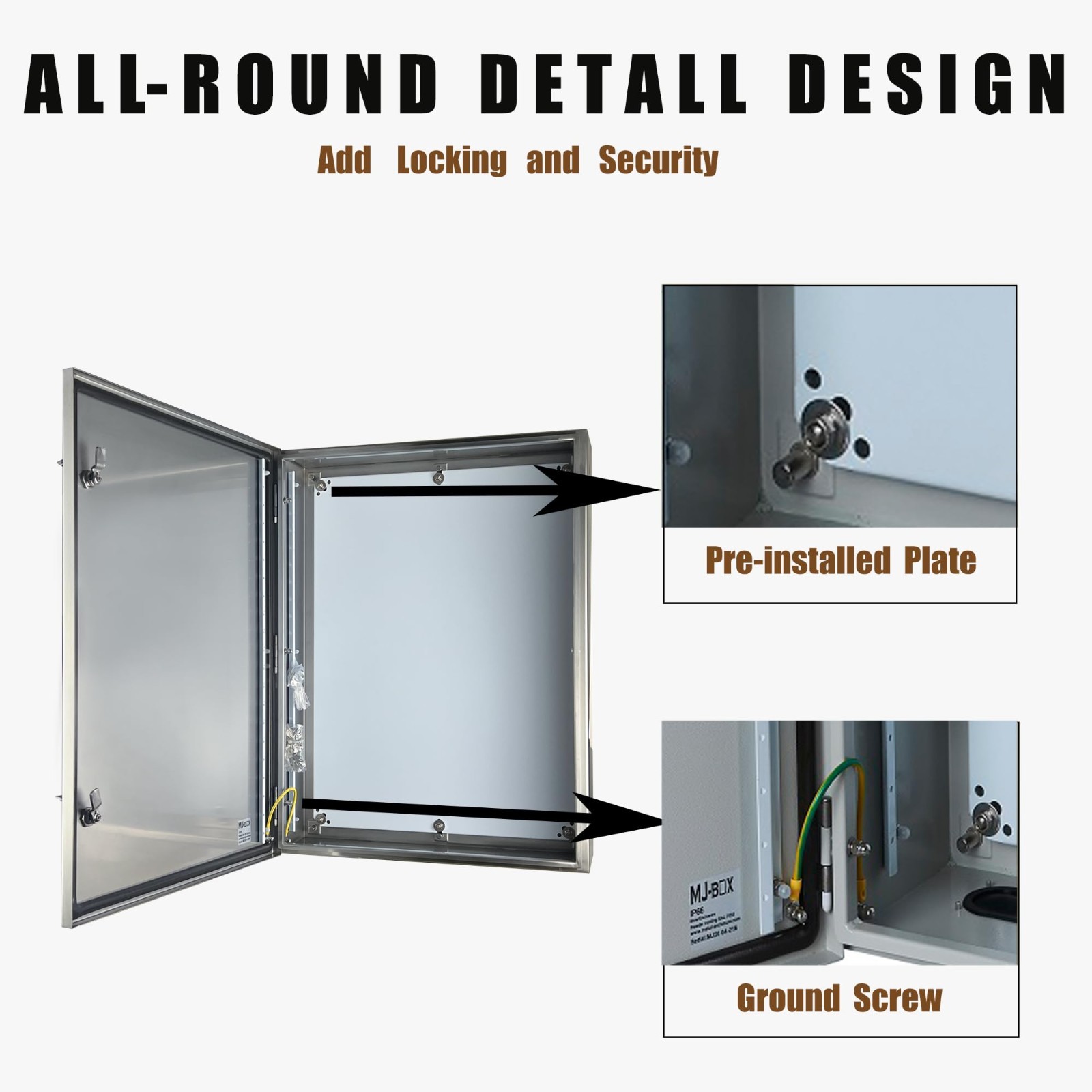 304 Stainless Steel Enclosure Box 17 x 16 x 8” IP66 Waterproof & Dustproof