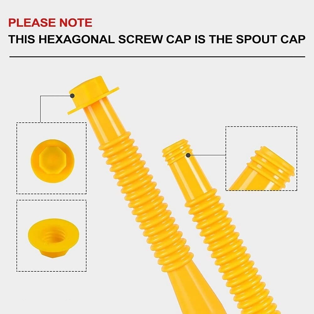 Replacement Gas Can Spout Nozzle Vent Kit for Plastic Gas Cans Old Style Cap
