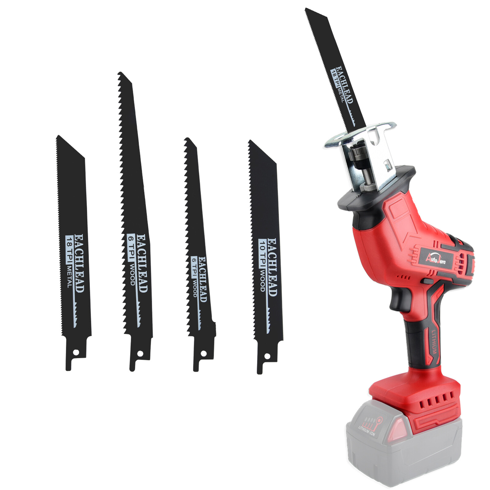 18V Brushless Cordless Reciprocating Saw 4-Blades for Milwaukee M-18 Battery