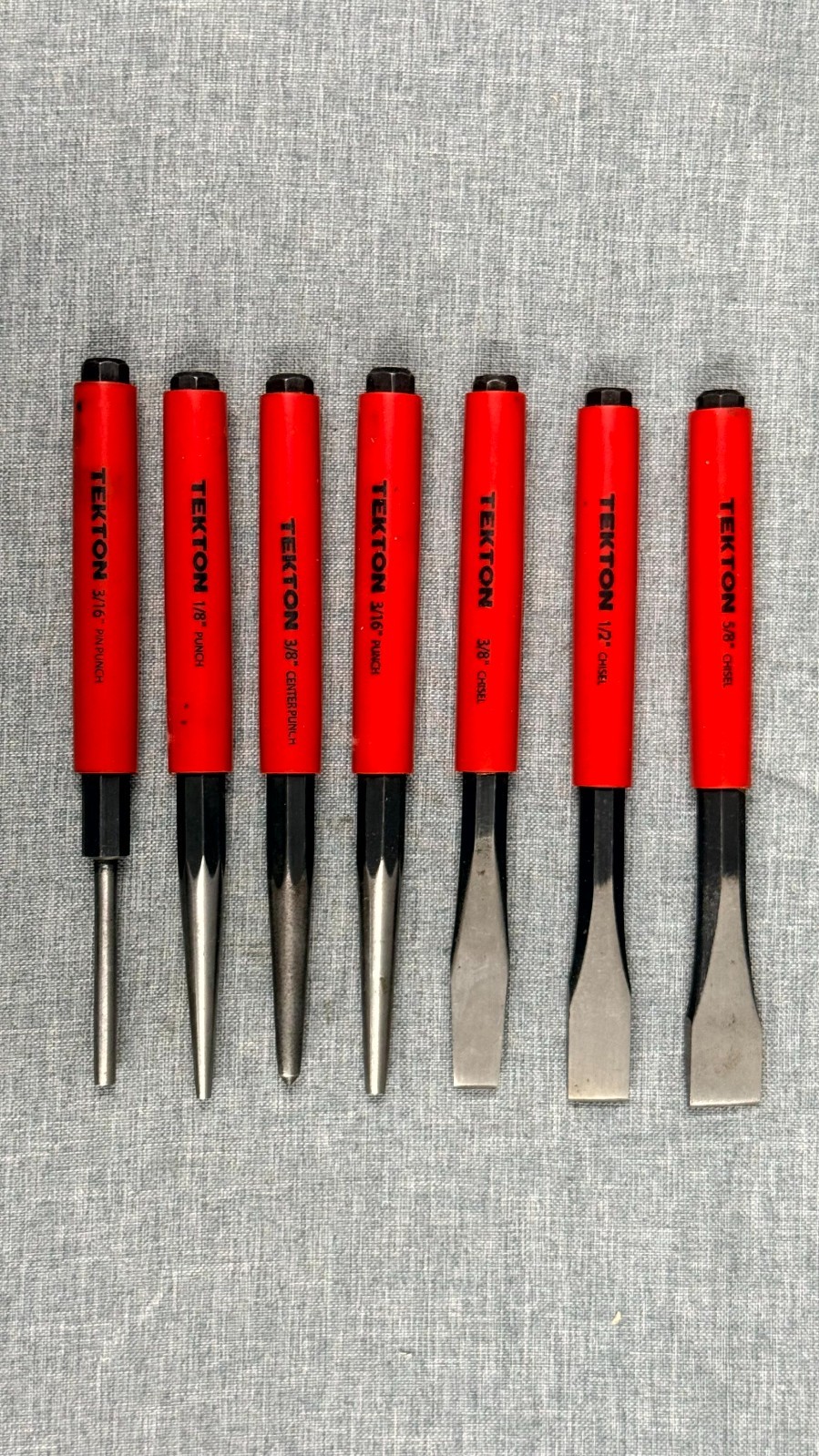 Tekton Punch And Chisel Set, 7 Piece w/Holder Free Shipping