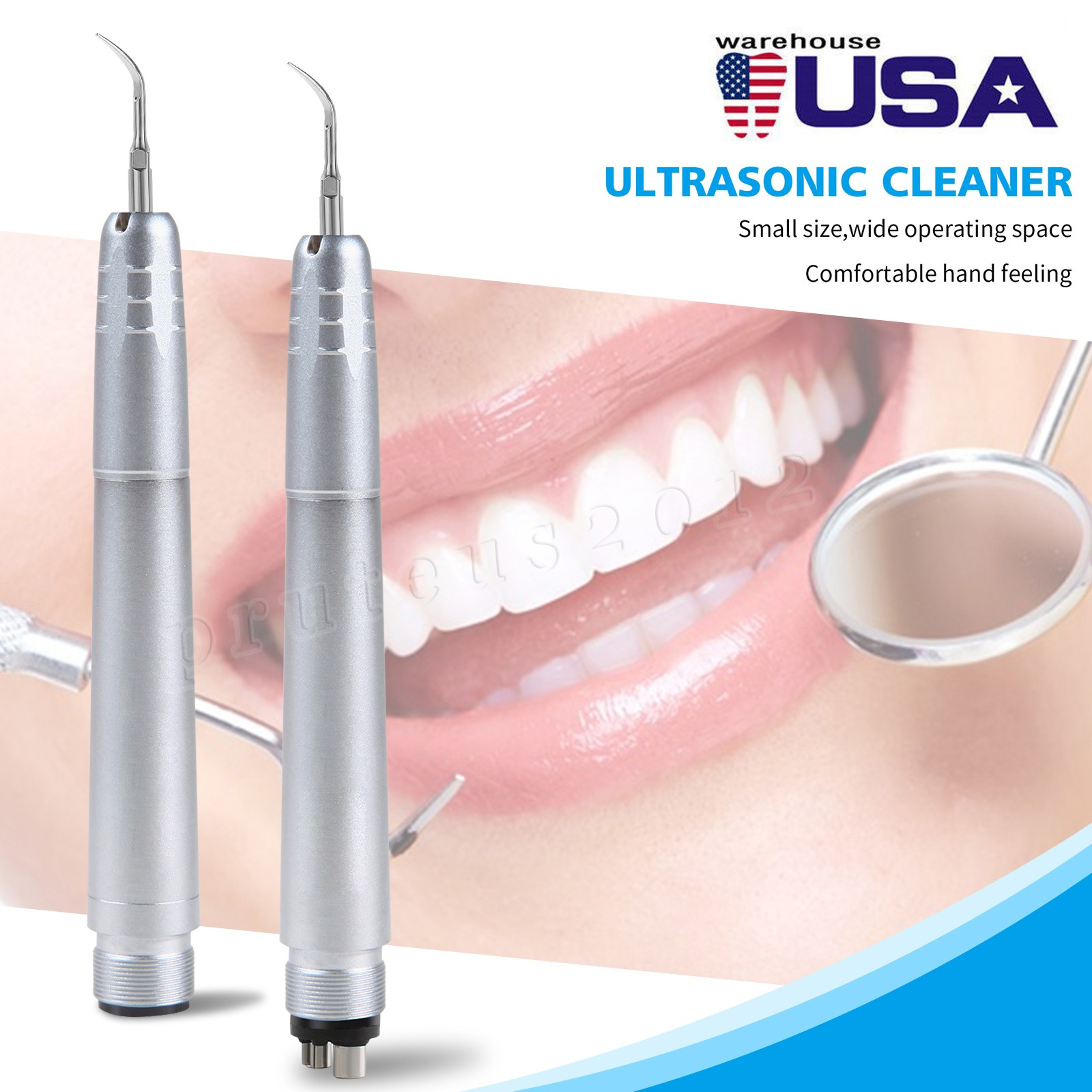Dental Ultrasonic Air Perio Scaler Handpiece Hygienist 2/4 Holes with 3 Tips