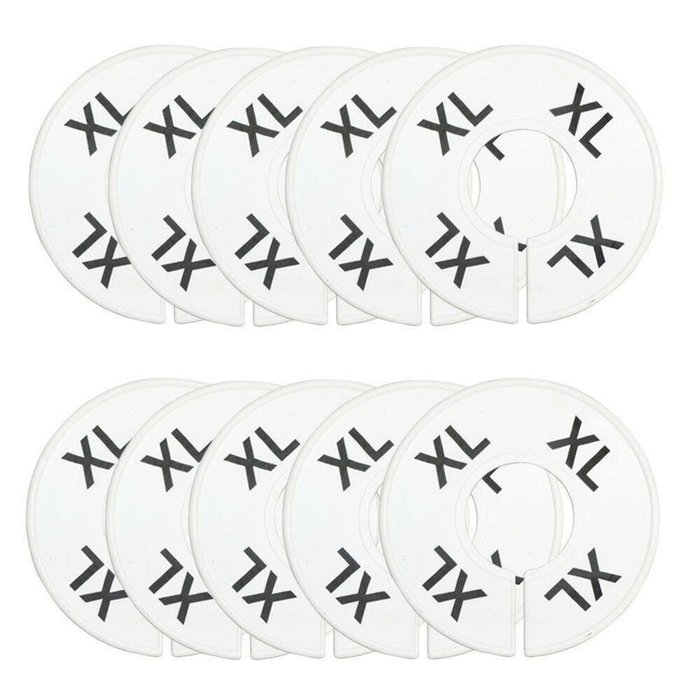 10 pcs Rack Divider Size XL X-Large White Round Ring Sizing Hanger Retail label
