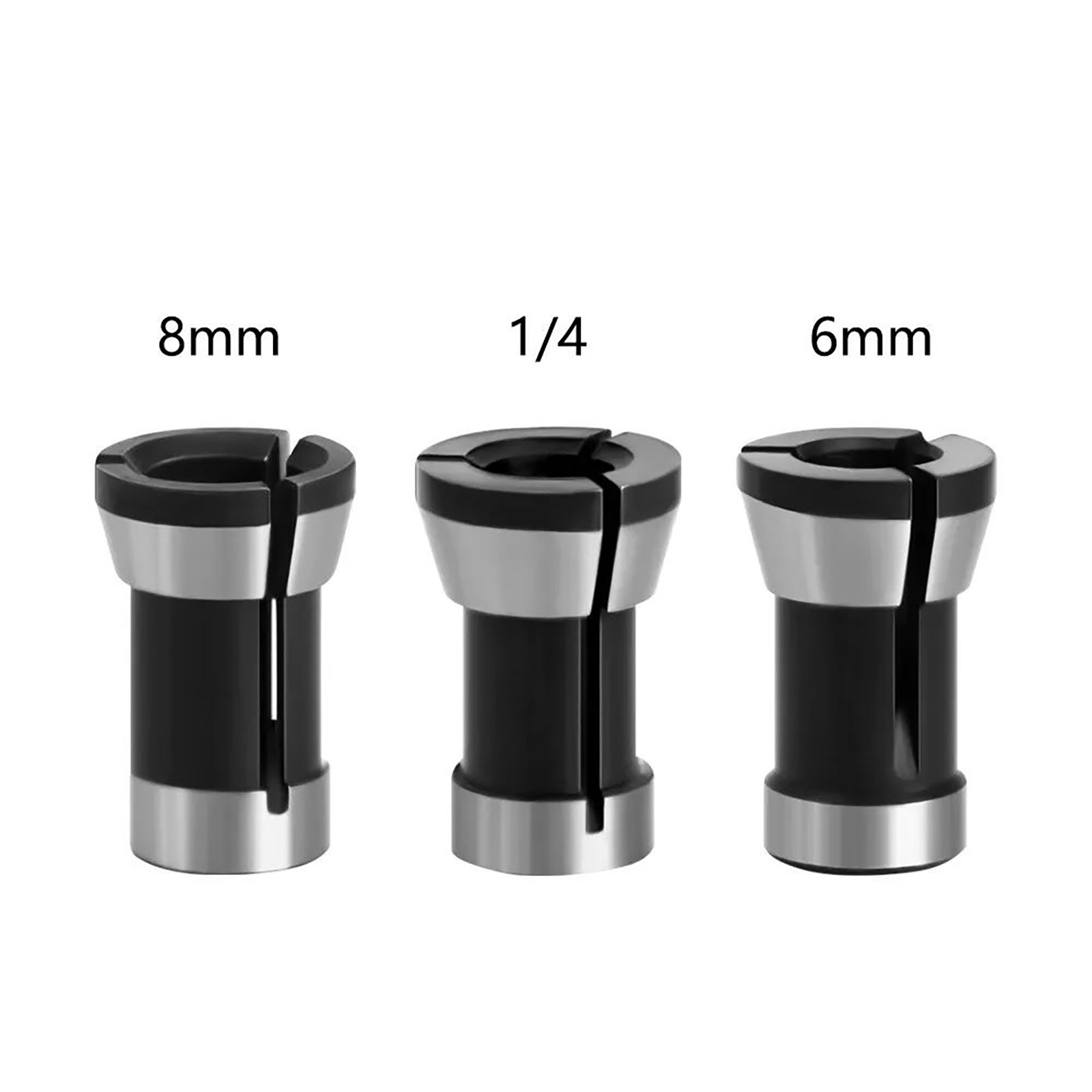 Premium Material 3pcs Router Bit Collet Chuck Clamping Adapter for CNC Engraving