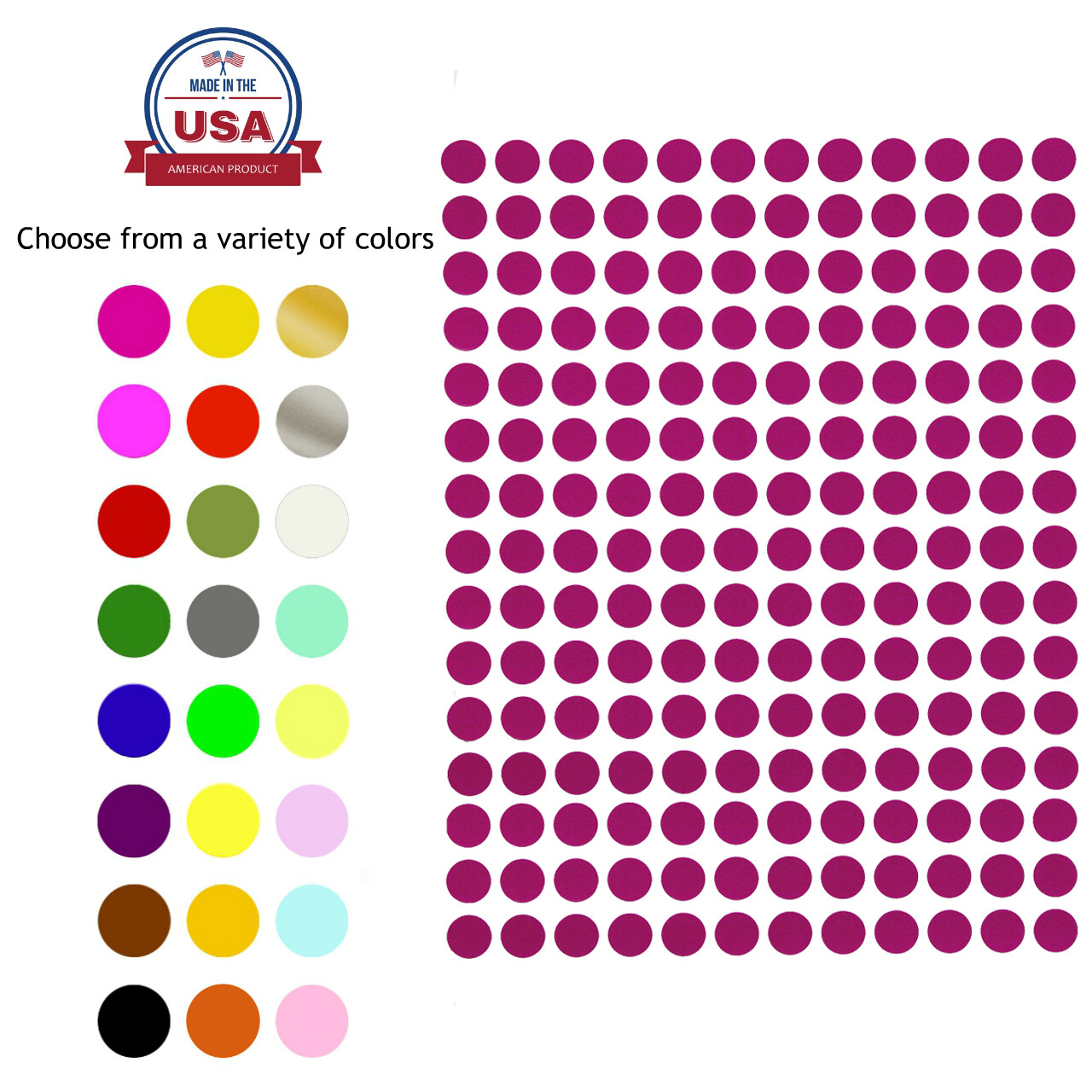 Royal Green Dot Stickers ~1/4 Inch 8 mm Circular Small Round Color Coding Labels