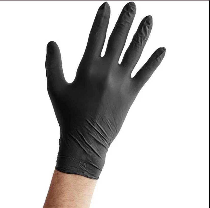 LAVEX 1000 Pcs Disposable Gloves Nitrile 5 Mil Black LARGE – 10 Box 1 Case L