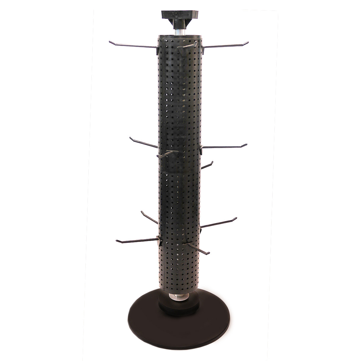 Retail Store Fixture Counter Top Rotating Pegboard Plastic Display Stand w/Hooks