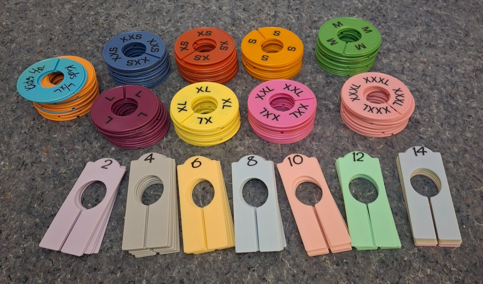 Retail Clothes Rack Size Markers Clothing Sizing Indicators Dividers Rings S M L