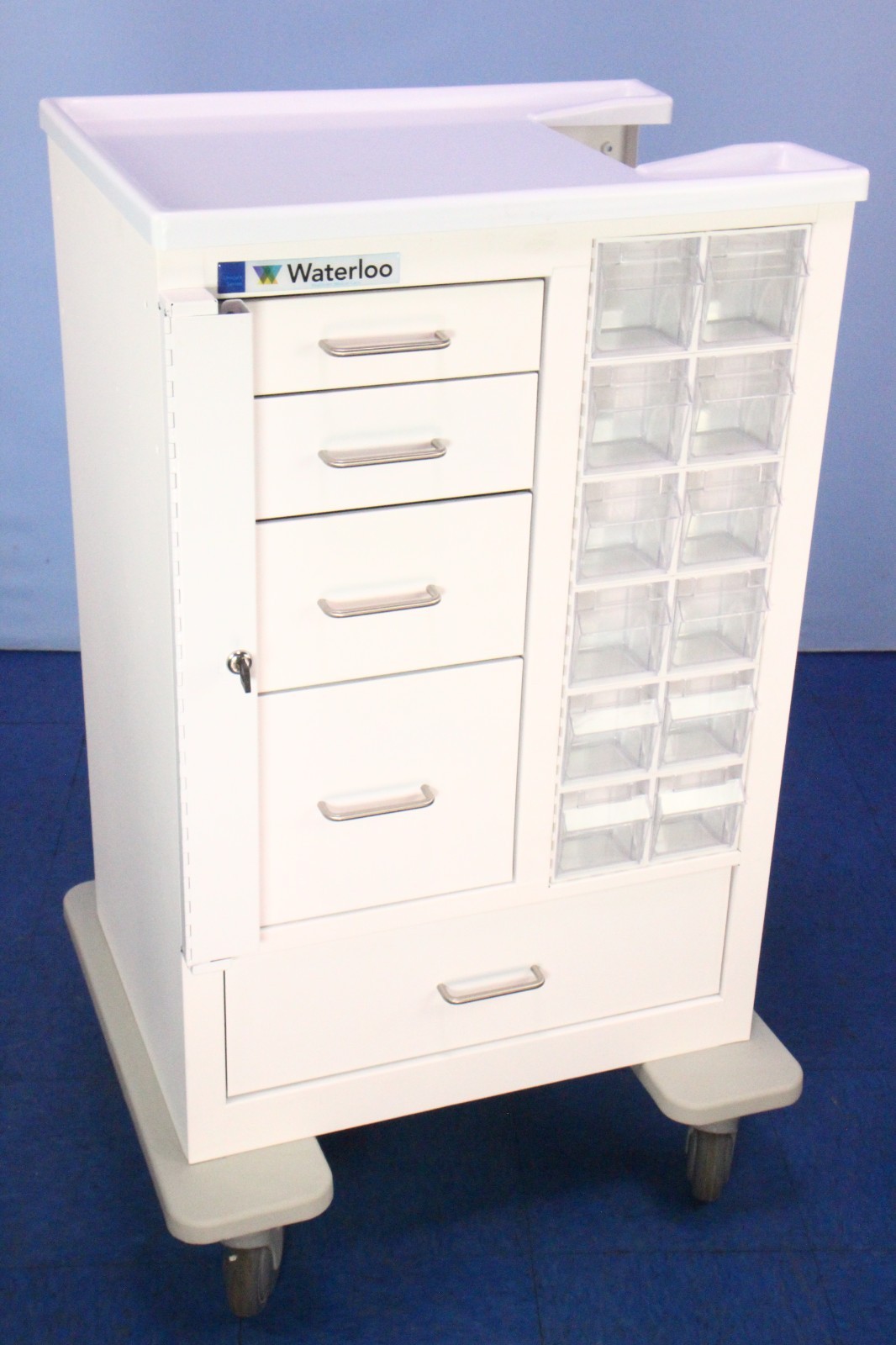 Waterloo Tall Phlebotomy Medical Crash Supplies Cart with Dual Lock Option! NEW!