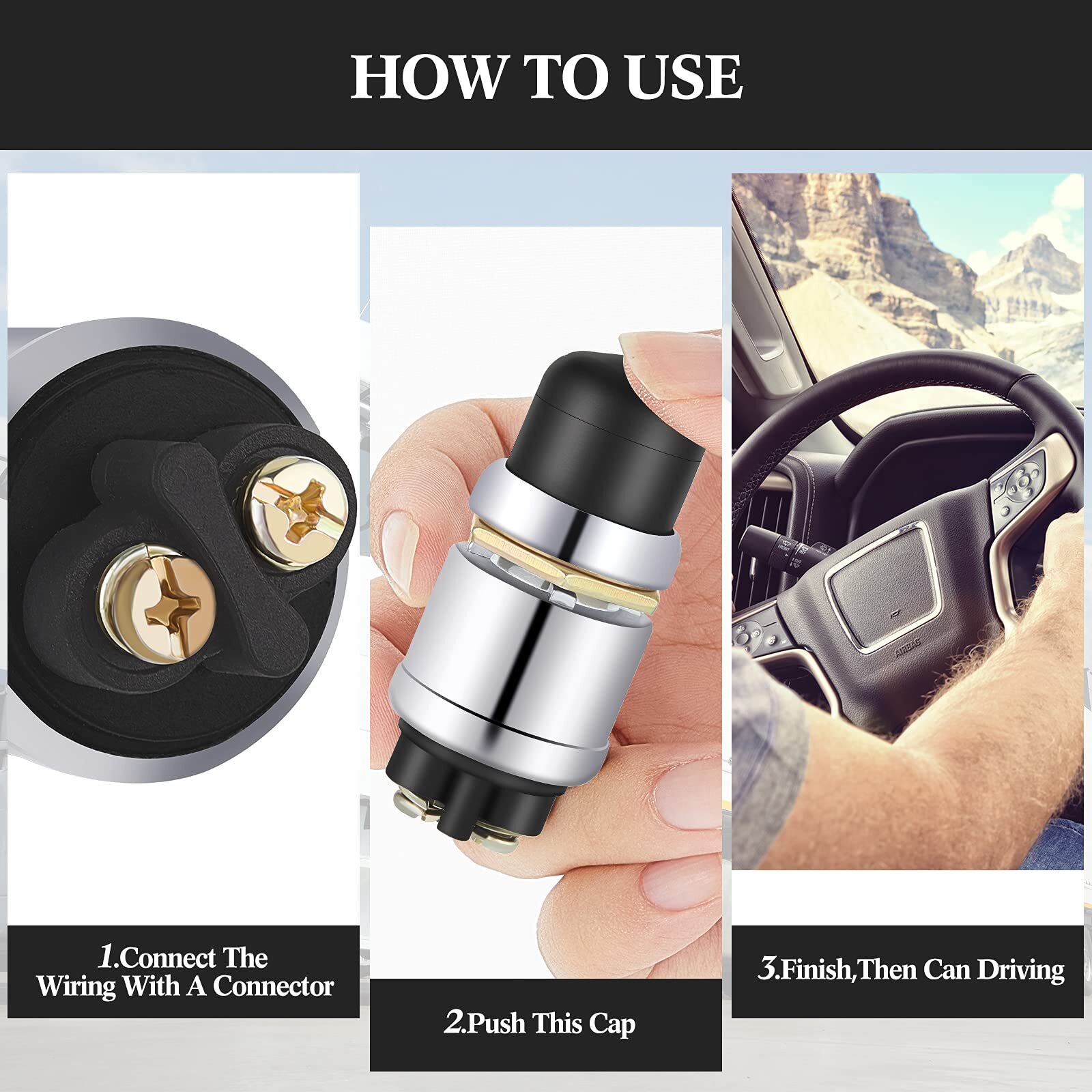 Engine Start Push Button Momentary 12V and 24V Waterproof Push Button Switch …