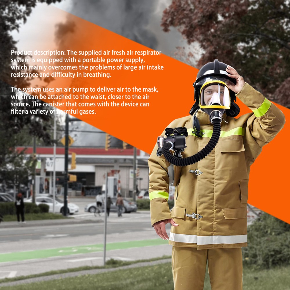 Reusable PPAR Respirator Full Face Respirator Protective Gas Mask Air Supply