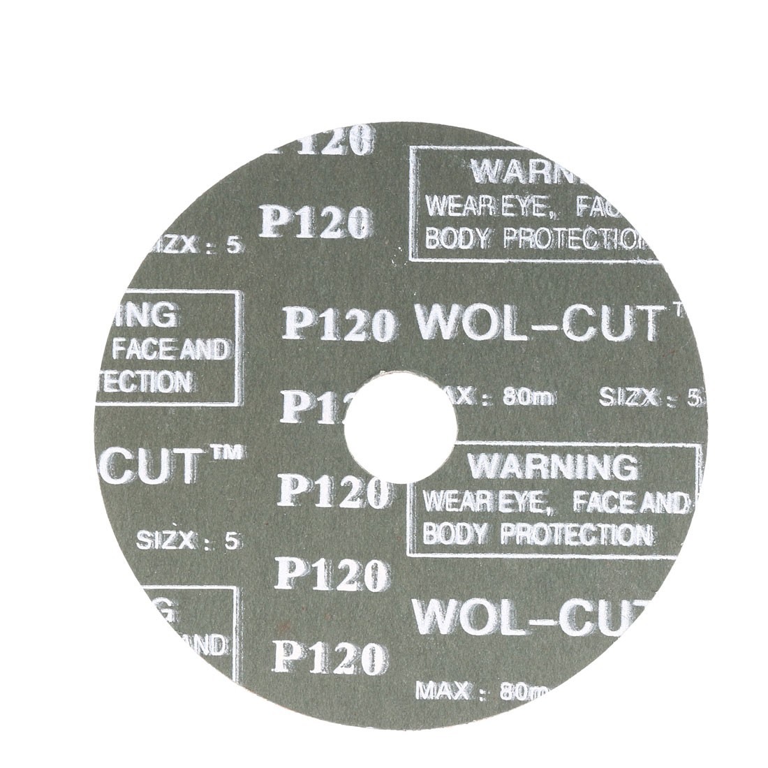 5-Inch x 7/8-Inch Aluminum Oxide Resin Fiber Discs Center Hole 120 Grit 5 Pcs