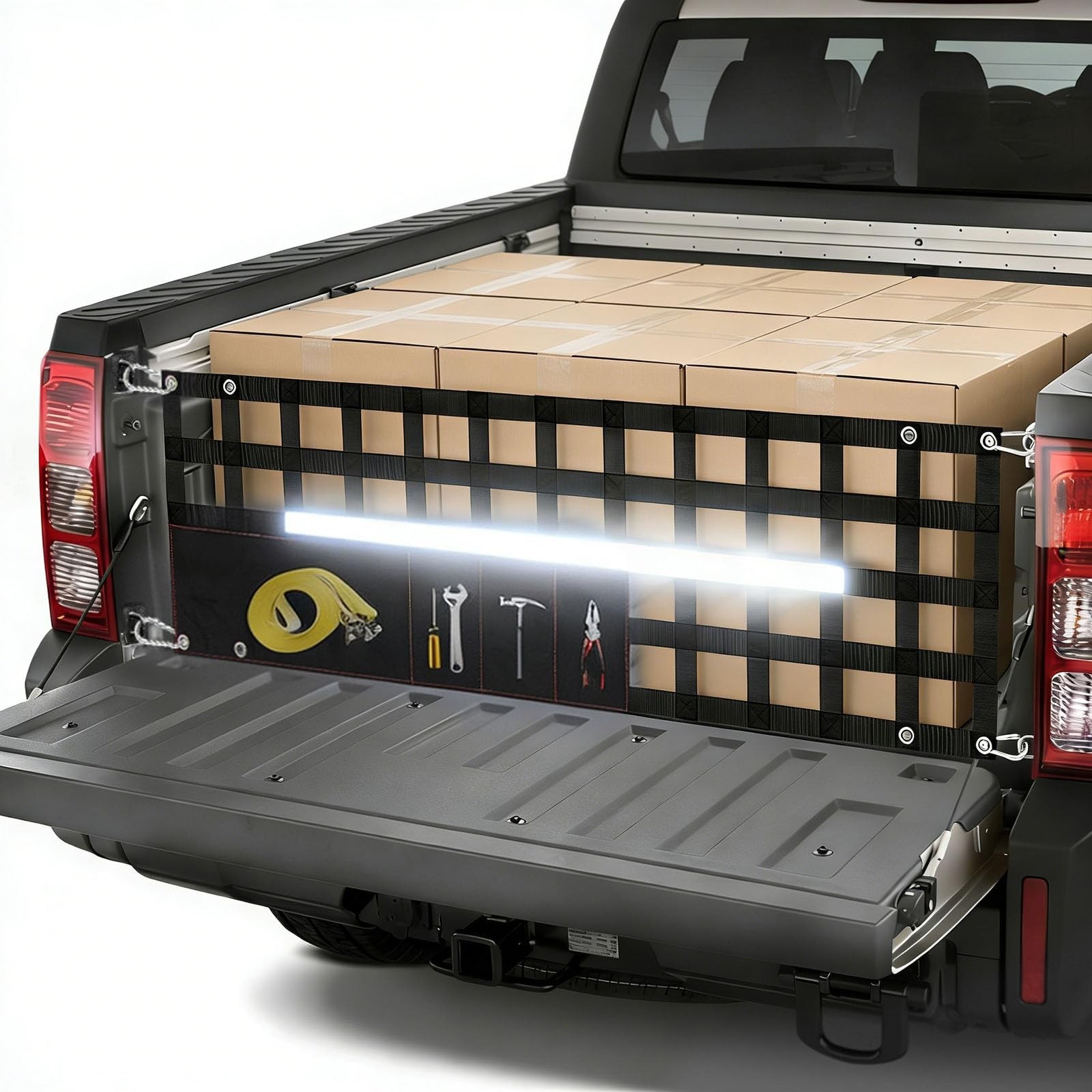 Upgraded 60″ W X 18″ T Tailgate Net for Pickup Truck Bed Storage wi… Fast Ship