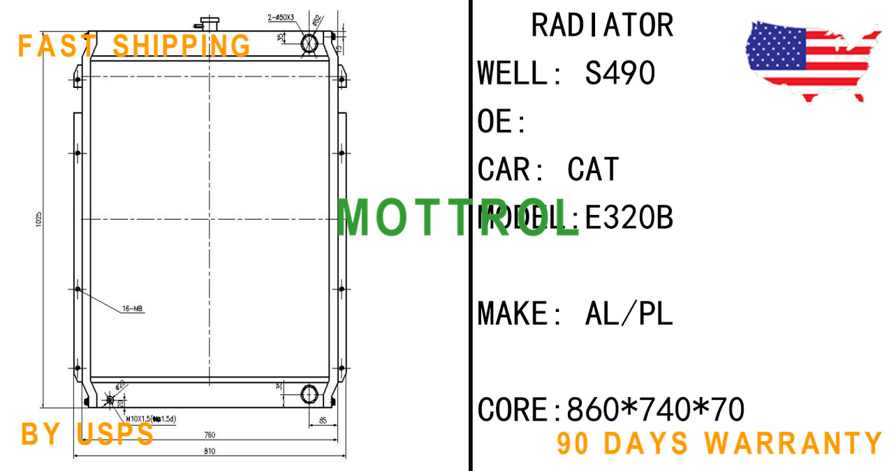 1415722 141-5722 Radiator For Caterpillar 320B 320B L CAT 320B N E320B 184-3896