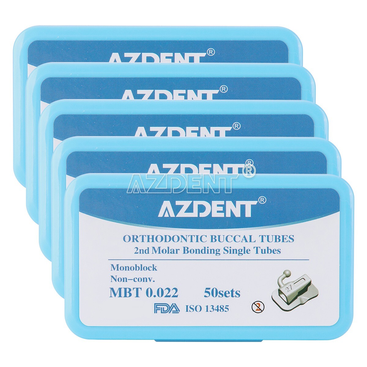 50Sets Dental Orthodontic Buccal Tubes 2nd Molar MBT.022 MIM Bondable Tube USA