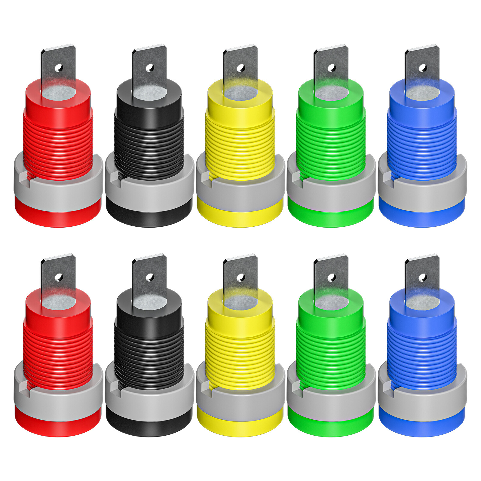 10PCS 4mm Banana Female Jack Panel Mount Socket Binding Post Adapters Red&Black