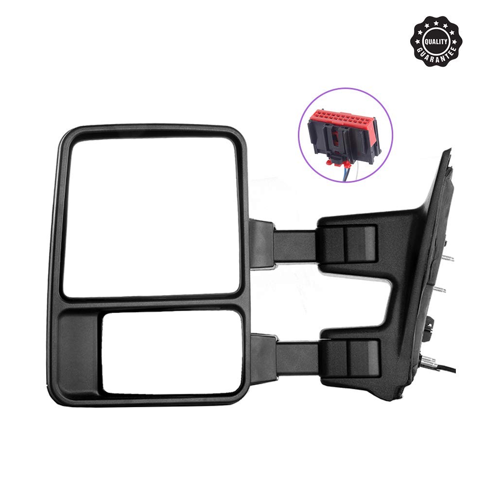 Towing Mirror Driver Side Manual Black 08-16 Ford F250 F350 F450 F550 Super Duty