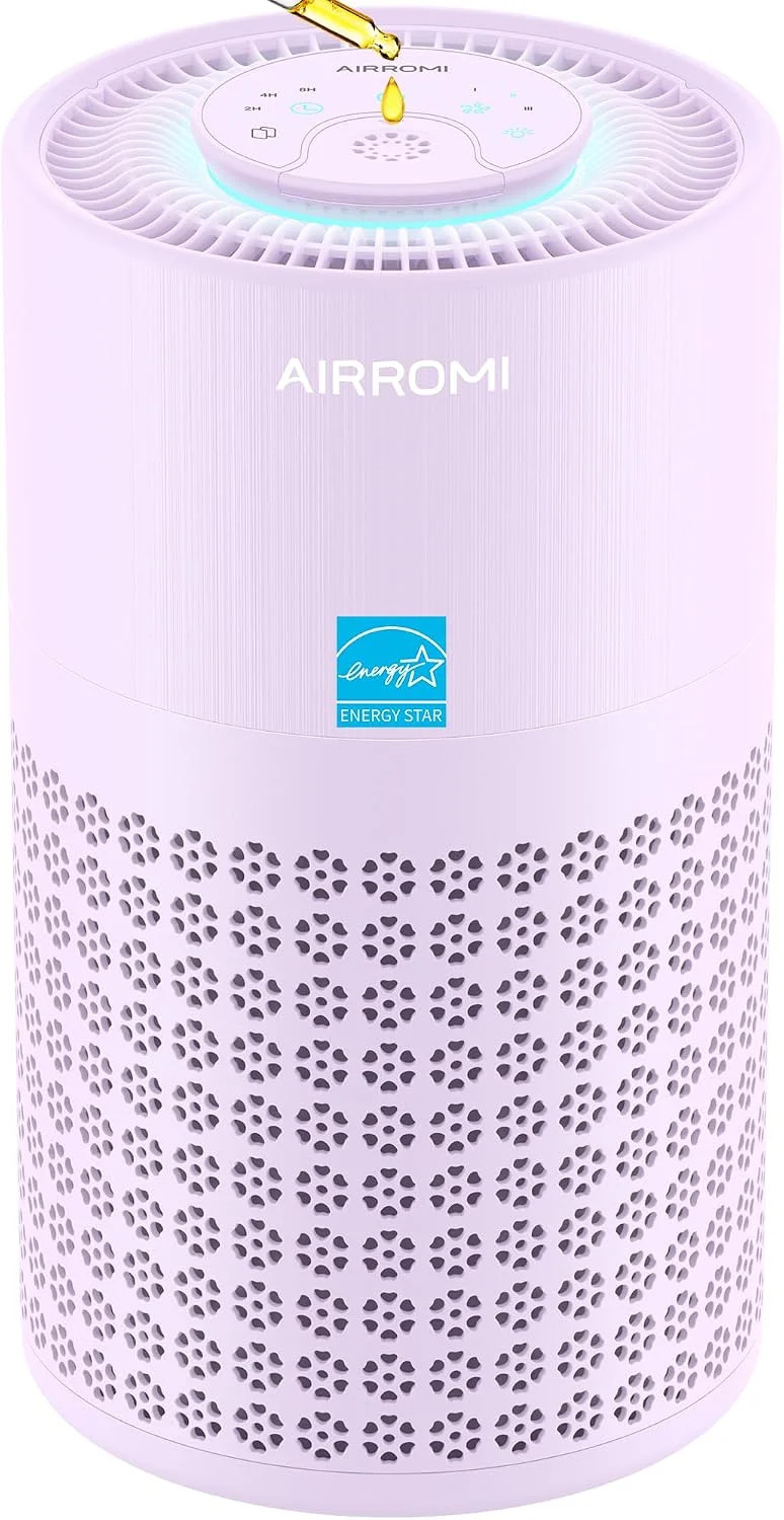 AIRROMI Air Purifier for Bedroom with HEPA 3-in-1 Filter, Pet Air Purifier for H