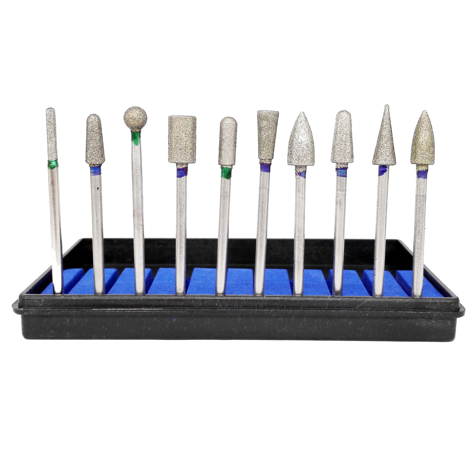 10Pcs/kit Dental Sintered Diamond Point Polisher HP Shank Rotary Bur Lab 2.35mm