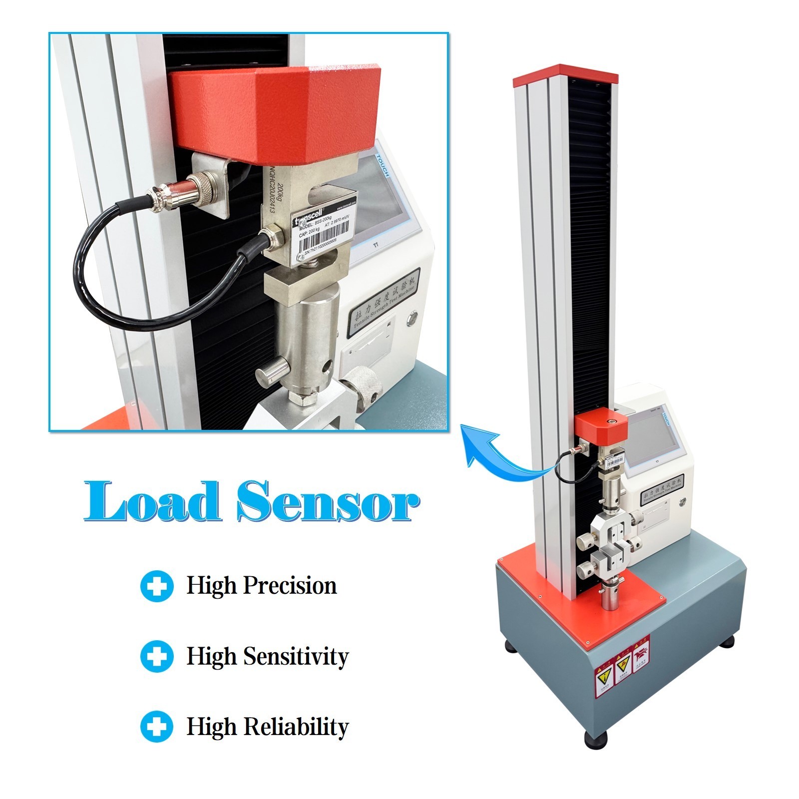 110V 200KG Electric Tensile Strength Testing Machine with Printing Function