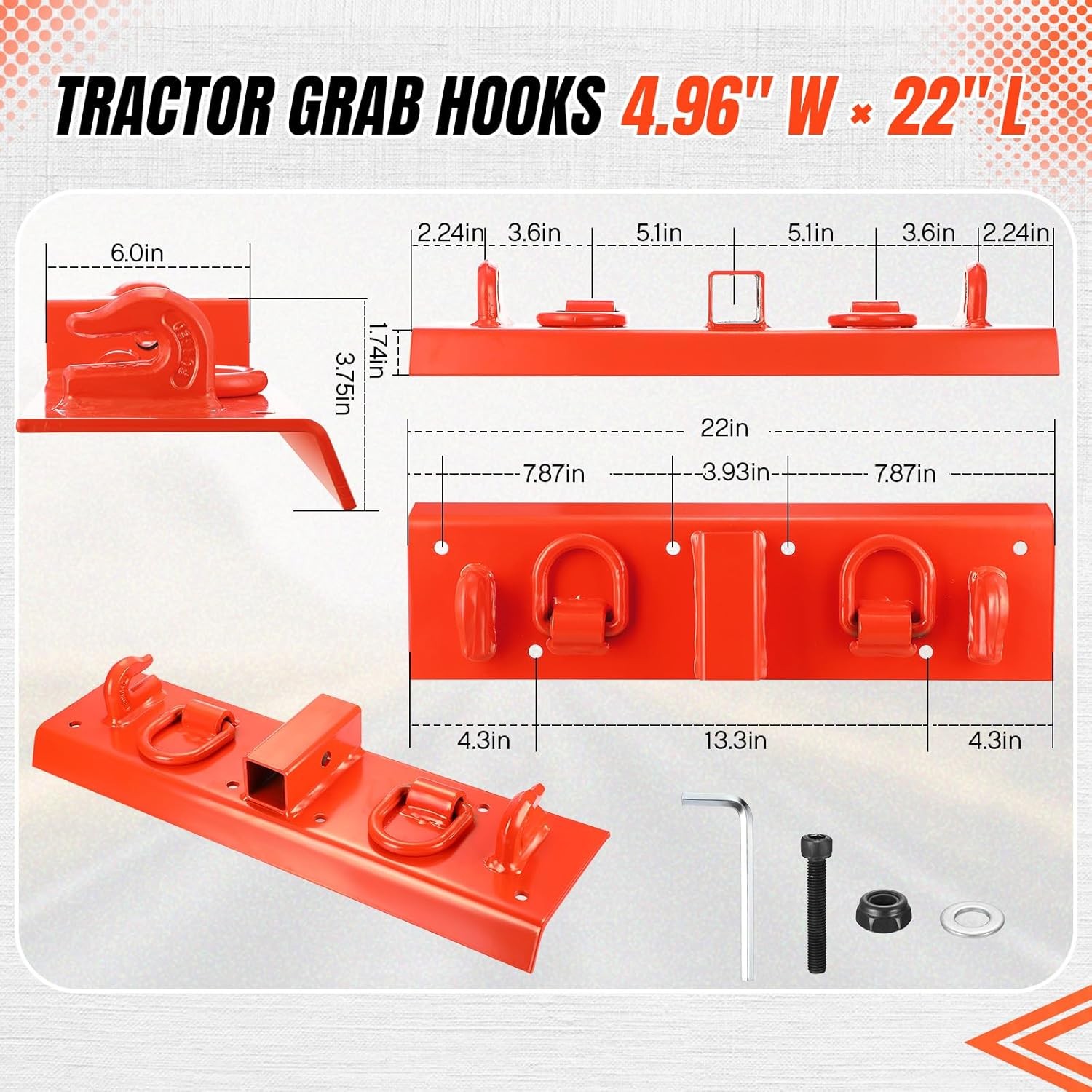 Tractor Bucket Grab Hooks Bolt On Compact Tractor Bucket Hooks 2″ Receiver