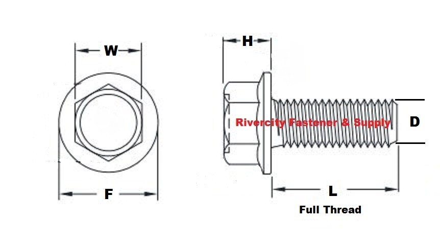 M6-1.0×16 Flange Bolts 6mm x 1.0 x 16mm Grade 10.9 Steel Screws M6x1.0 x 16
