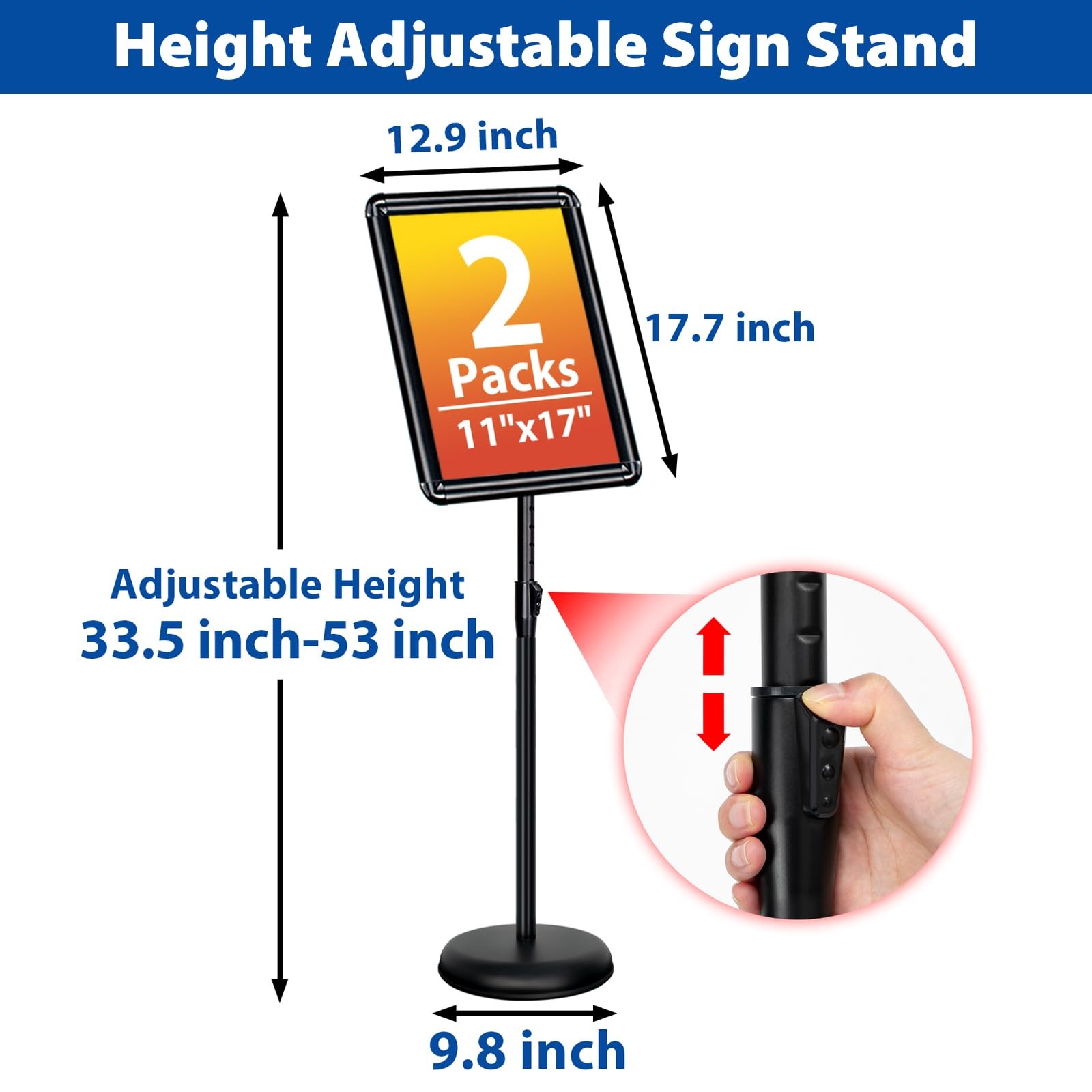 Vaiigo 2-Pack 11X17 Inch Adjustable Standing – View Display