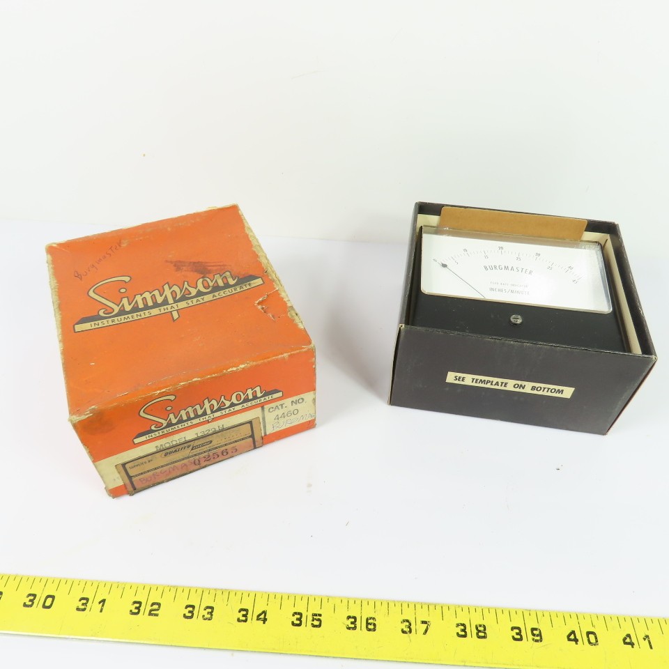 Simpson Burgmaster Feed Rate Indicator 0-45 Inches/Minute 15uA