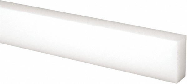 Made in USA Off-White Rectangular Acetal Bar, 48″ Long x 1″ Wide x 1/2 ” High