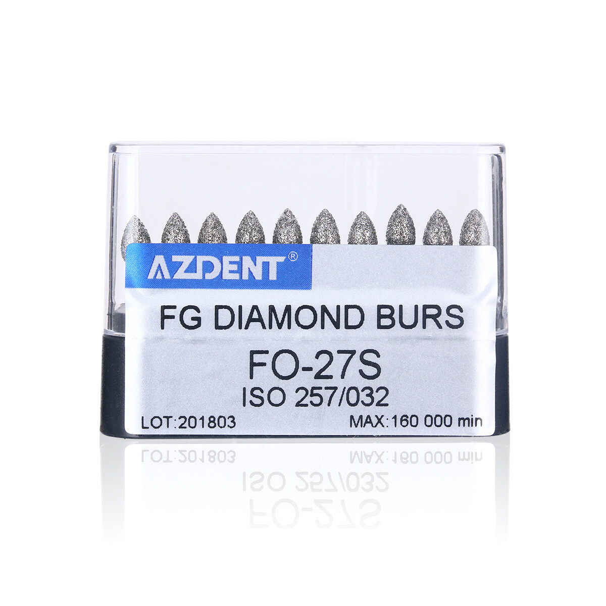 10pc/Kit Dental Diamond Bur Tips Set Drills Burs fit High Speed Handpiece AZDENT