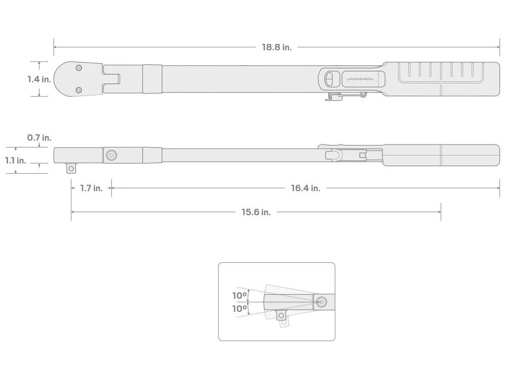 Tekton 3/8 Inch Drive 72-Tooth Split Beam Torque Wrench (26-130 Nm)