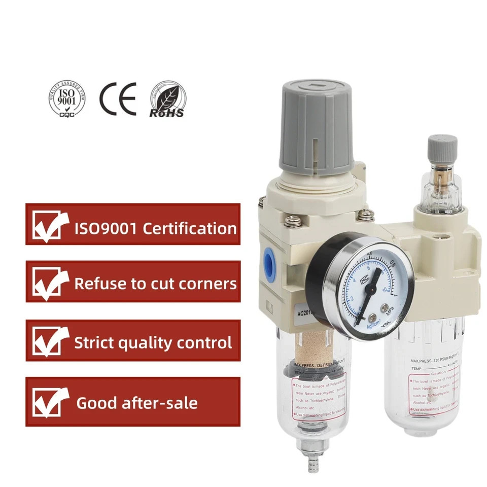 LokoCar 1/4″ NPT Compressed Air Filter Regulator Water/Oil Trap Separator