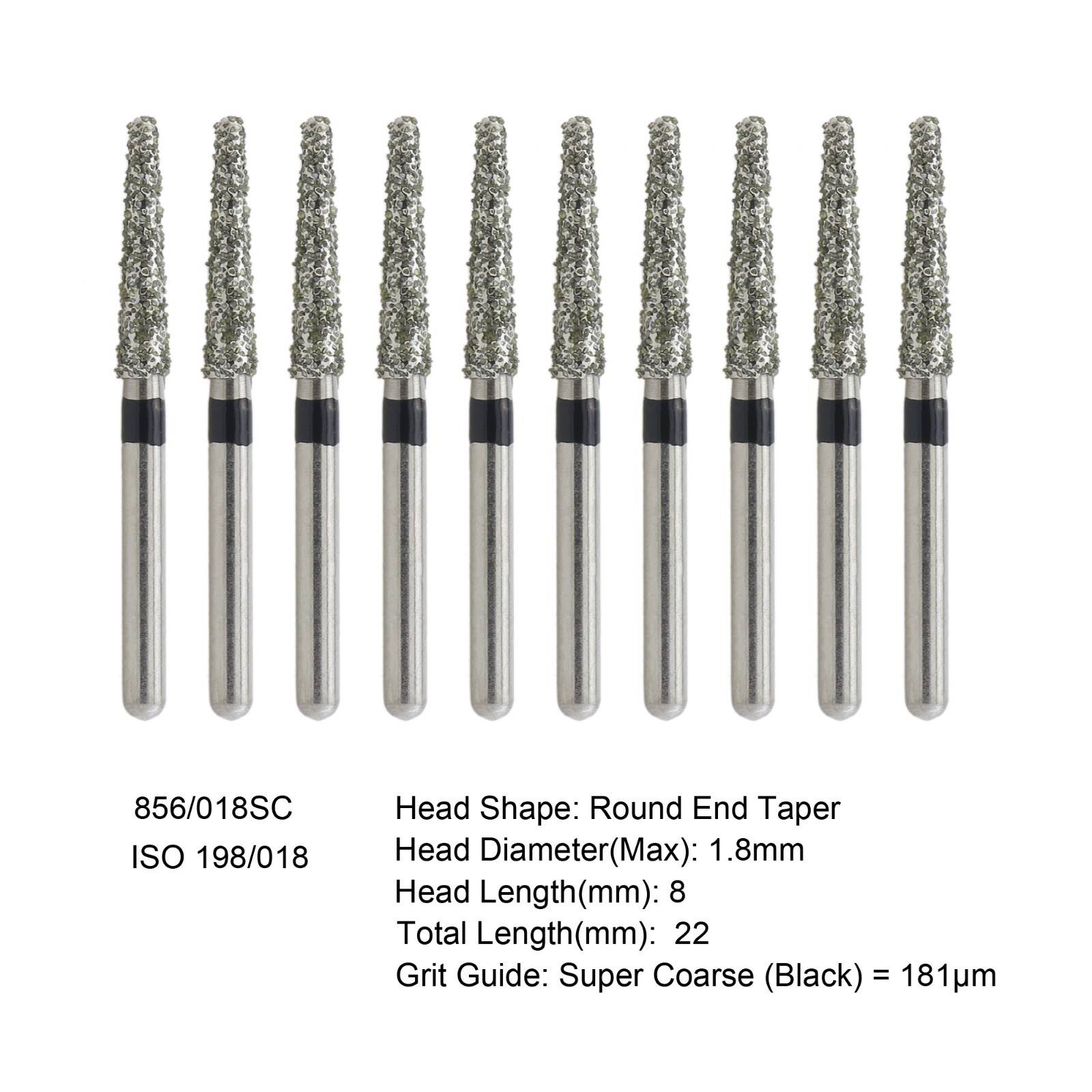 Dental Diamond Burs FG High Speed Round End Taper Egg Football Coarse Grit 368