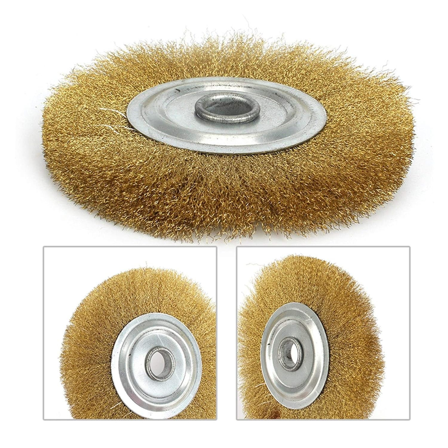 5 Inch Copper Wire Wheel Pure Brass Brush for Bench Grinder Metal Polishing for