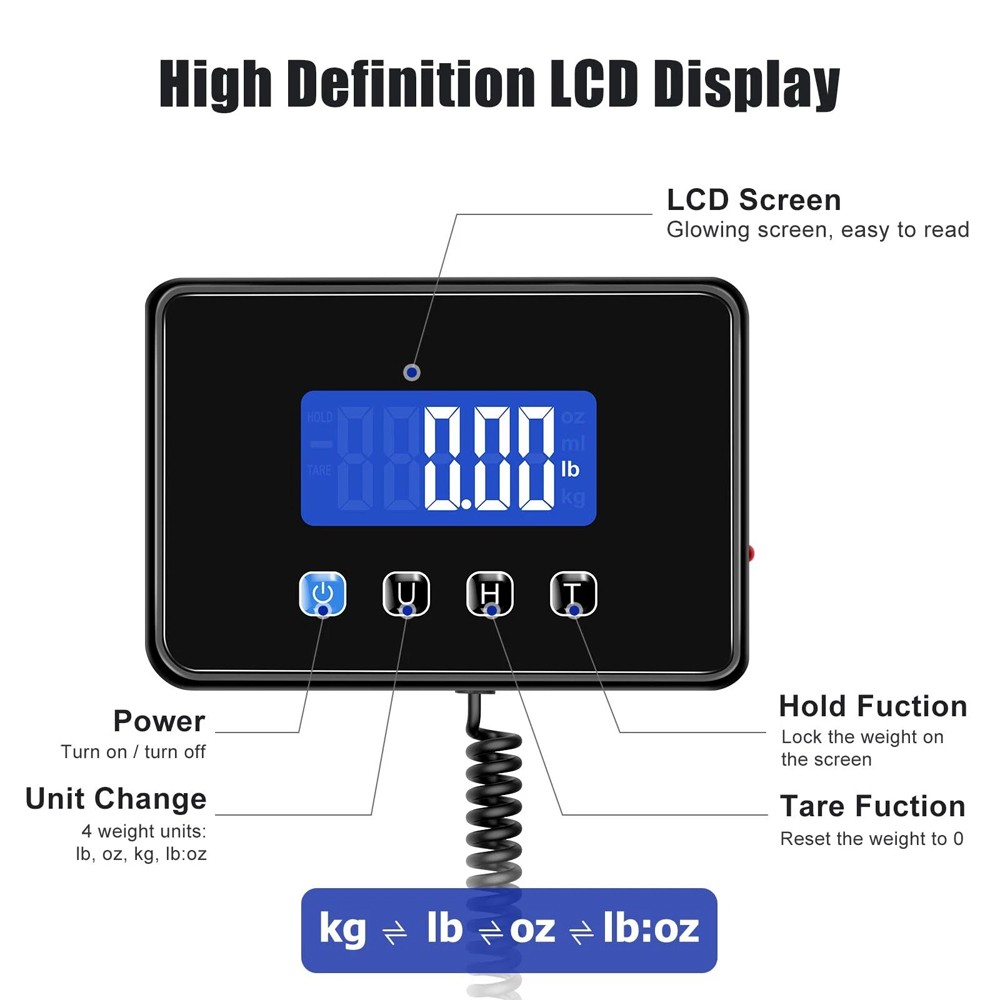 440LB Heavy Duty Digital Postal Parcel Scales Platform Postage Shipping Weighing