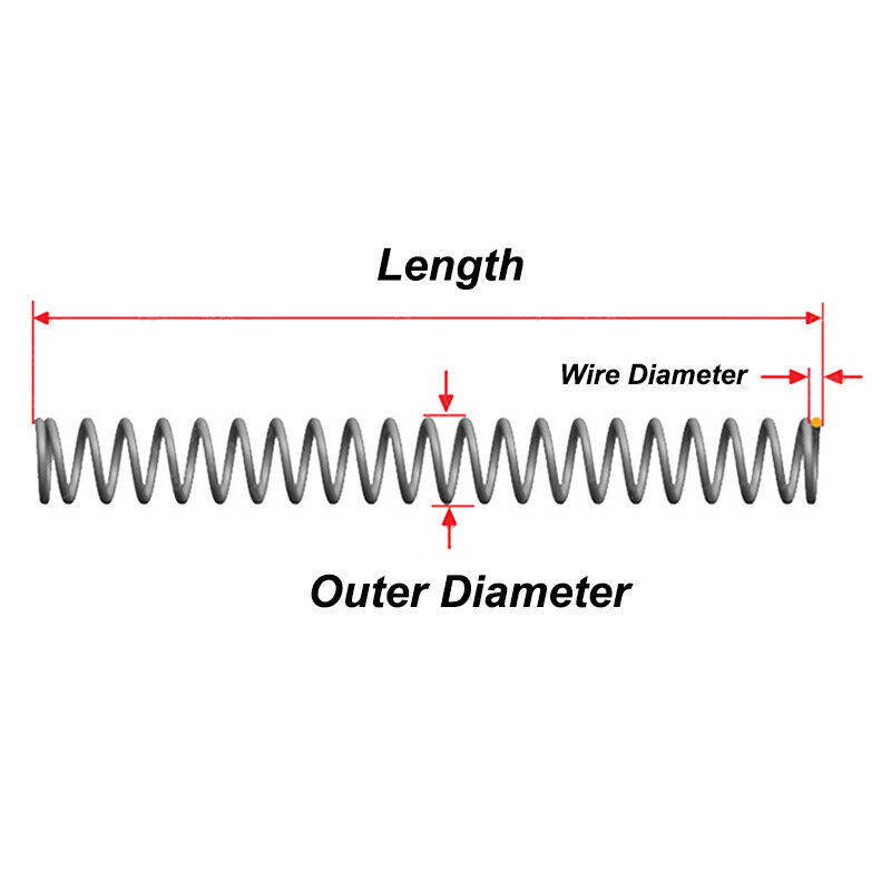 Length 300mm Compression Spring Pressure Springs OD 2-35mm Wire Dia 0.3mm-2.0mm