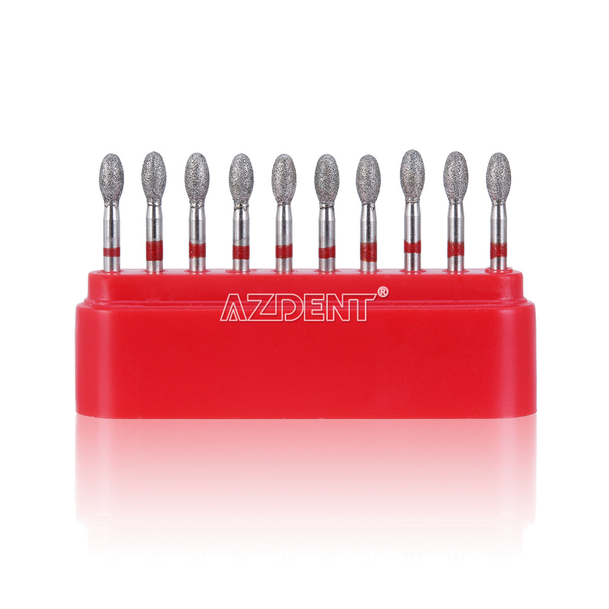 10pc Dental Diamond Burs Football Egg#379-023F Fine Red For High Speed Handpiece