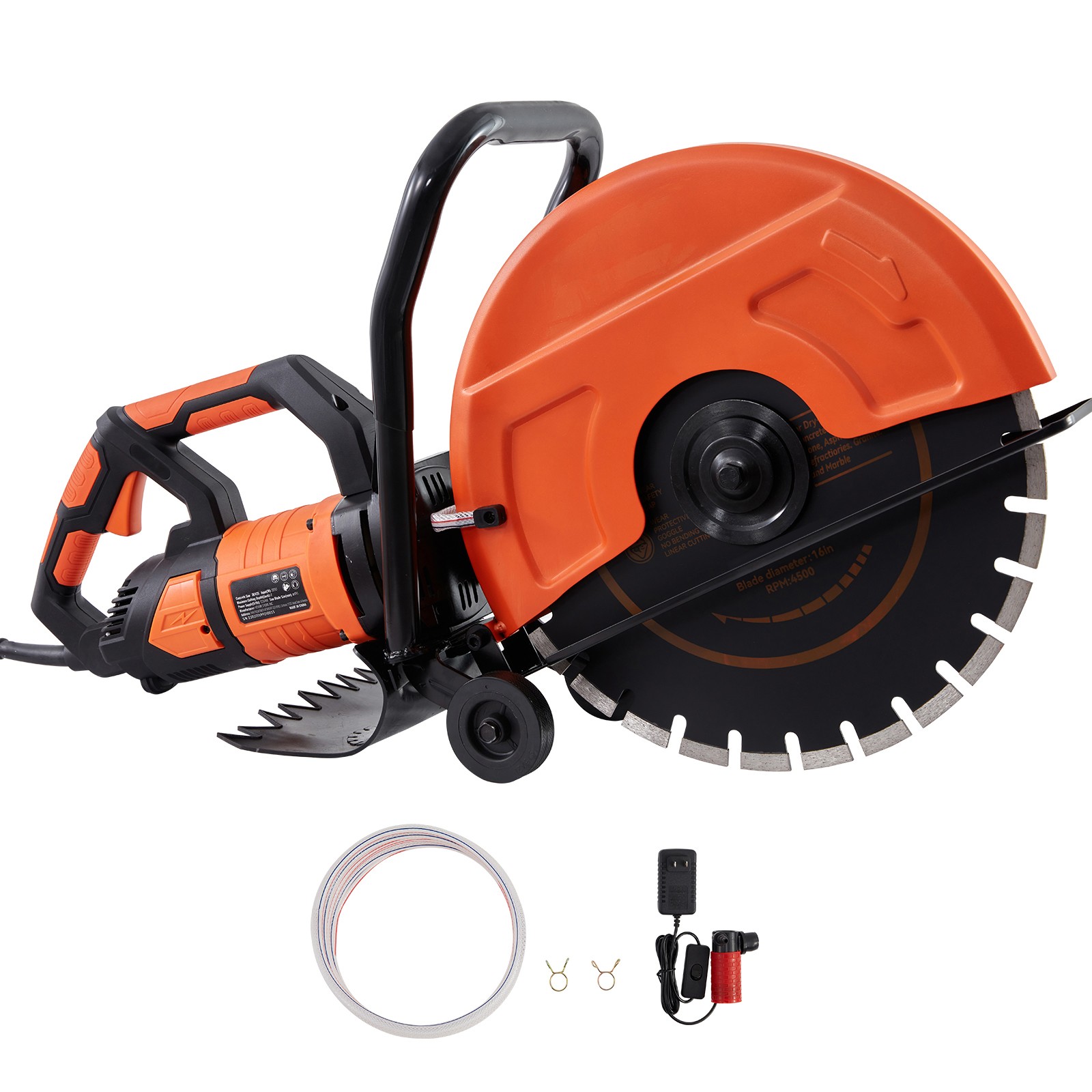 Uimoso 16” Electric Concrete Cutter with Water Pump and Blade for Wet/Dry Use