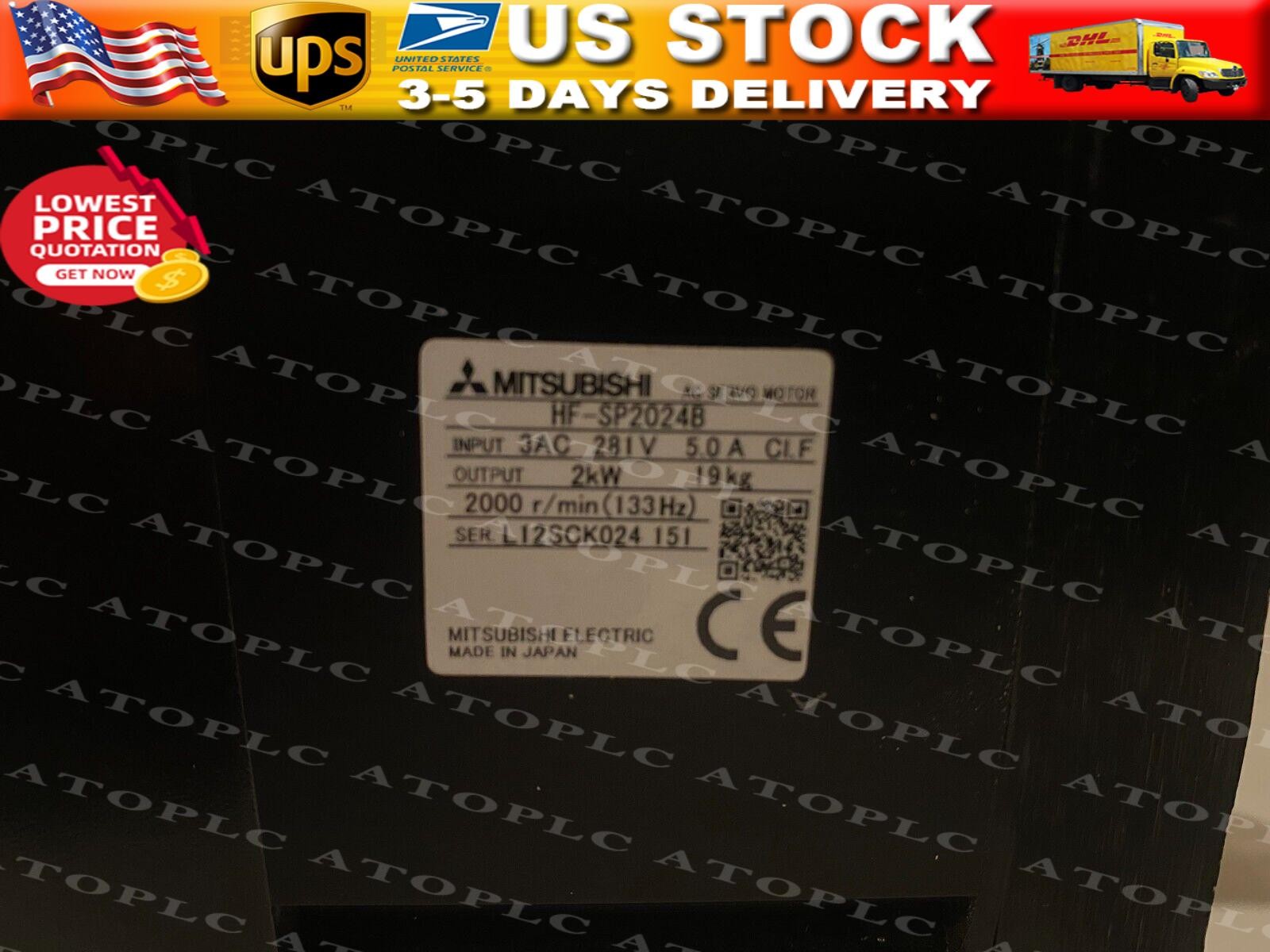 Mitsubishi HF-SP2024B One New HFSP2024B Servo Motor Expedited Shipping