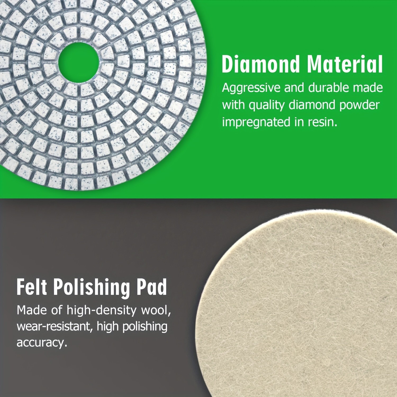 4″ Diamond Polishing Pads 50-6000 Grit Polishing Pad for Drill Grinder Polisher