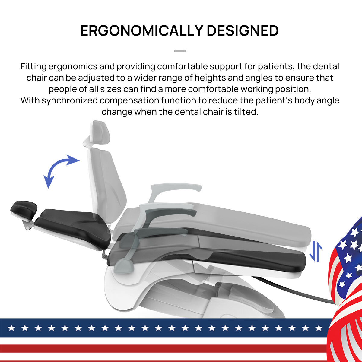Dental Unit Chair DC Motor Computer Controlled+Stool /Storage Cabinet Tool Cart
