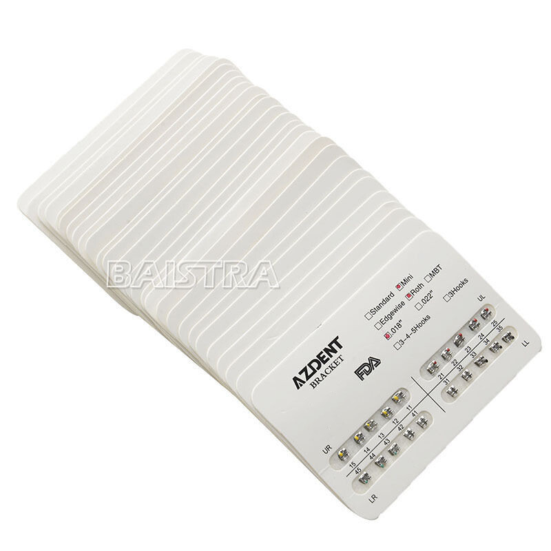 AZDENT Orthodontic Dental Brackets Roth MBT.022/.018 Hooks/Niti Round Arch Wire