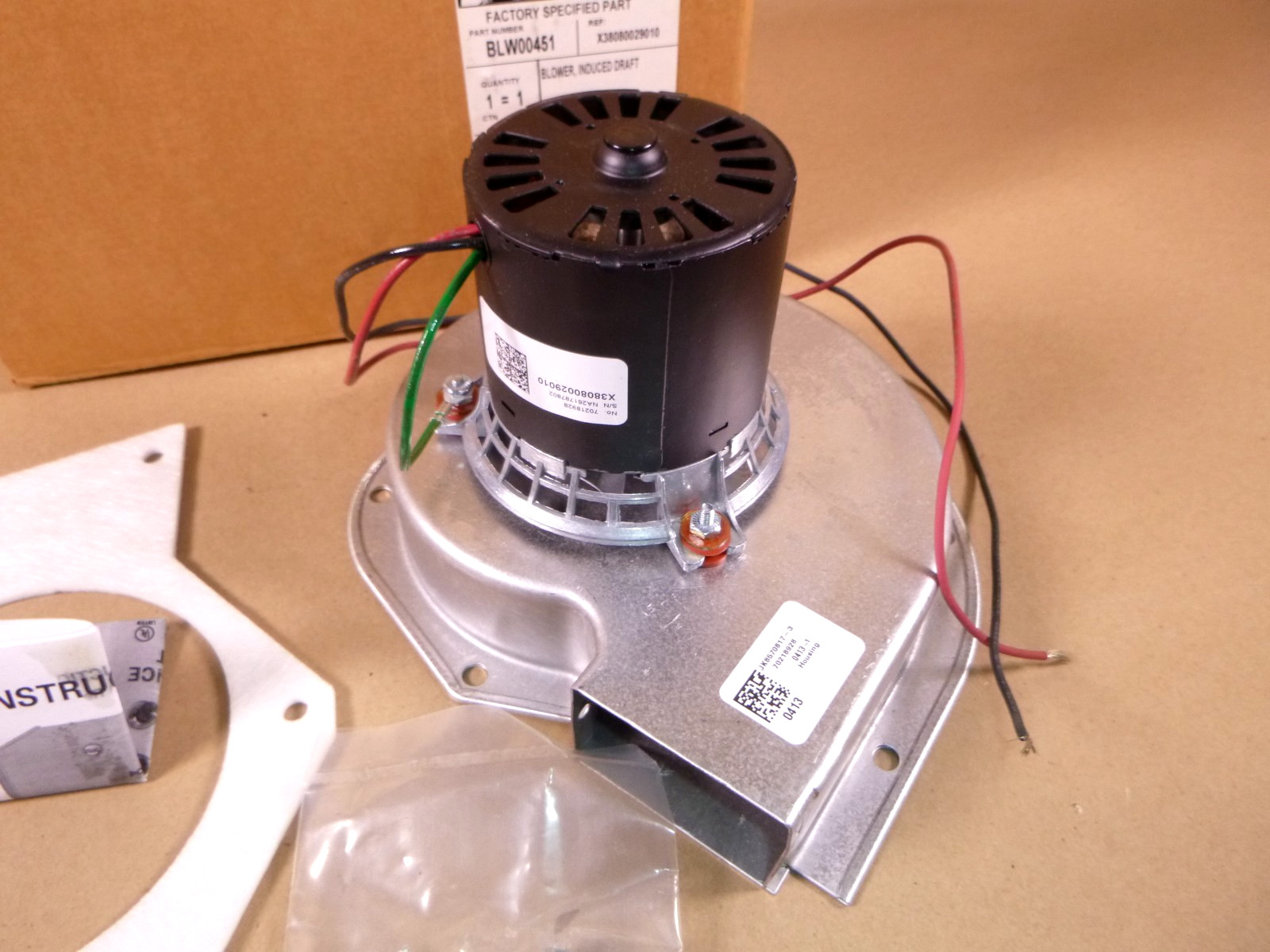BLW00451 OEM Trane/Service First Combustion Blower Draft Inducer 208-230V 1/35Hp