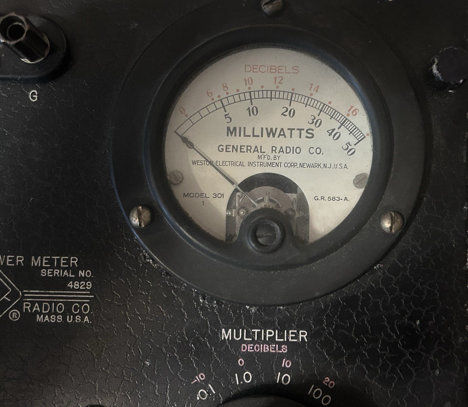 Vintage General Radio Type 583-A Output Power Meter – Cambridge, MA – Untested