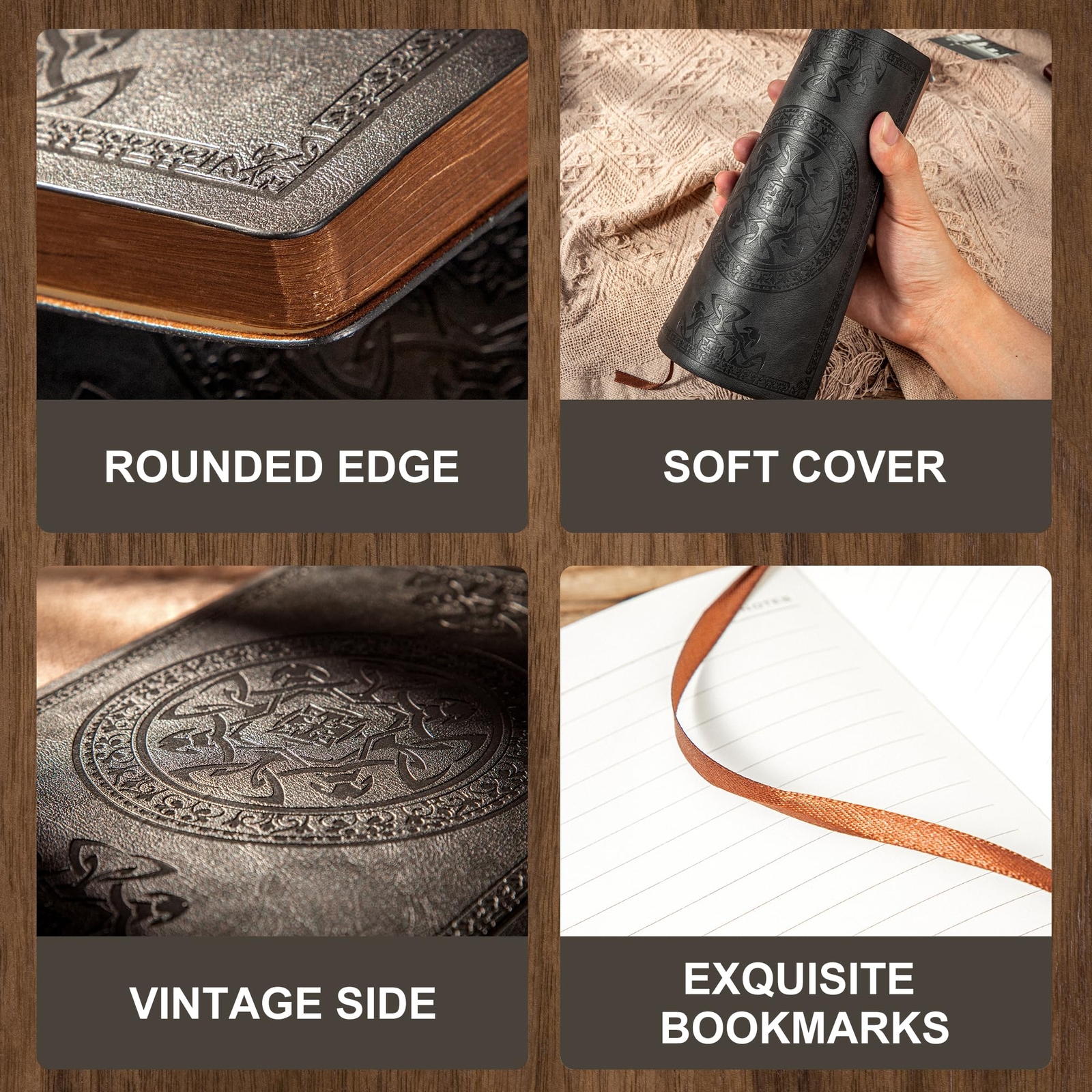 Leather Vintage Journal for Men Soft Cover 256 Lined Pages Notebook 180 Lay Flat